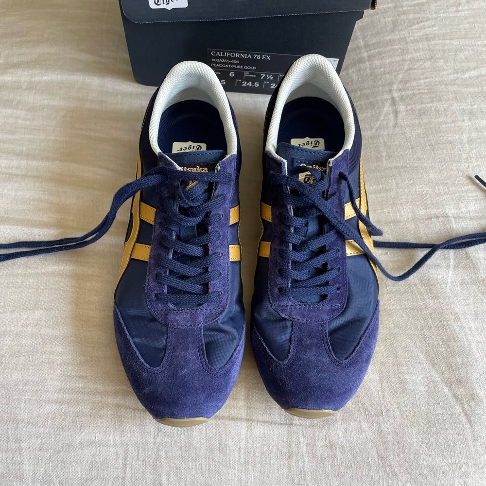 Onitsuka Tiger Navy and Yellow Sneakers
